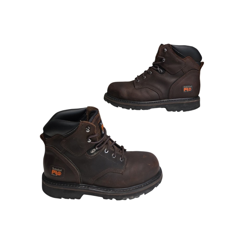 Timberland PRO Pit Boss 6 Inch Steel Toe Work Boots Mens 10M Brown Leather